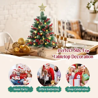 Cosensi Bevlokt mini kunstkerstboom 61 cm