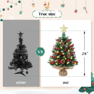 Cosensi Bevlokt mini kunstkerstboom 61 cm