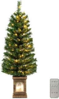 COSTWAY 120 cm kunstkerstboom in pot, groen