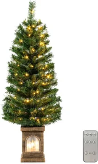 COSTWAY 120 cm kunstkerstboom in pot, groen