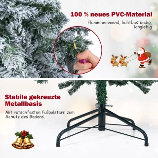 COSTWAY 150 cm potloodvormige kunstkerstboom