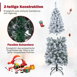 COSTWAY 150 cm potloodvormige kunstkerstboom