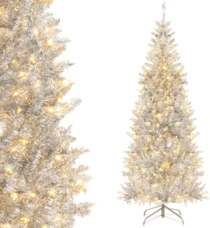 COSTWAY 180 cm Kunstkerstboom met LED-verlichting
