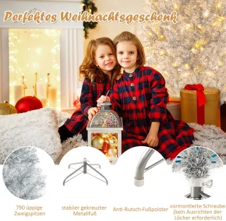 COSTWAY 180 cm Kunstkerstboom met LED-verlichting