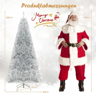 COSTWAY 180 cm Kunstkerstboom met LED-verlichting