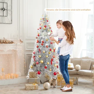 COSTWAY 180 cm Kunstkerstboom met LED-verlichting