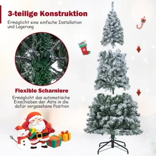 COSTWAY 180 cm potloodvormige kunstkerstboom