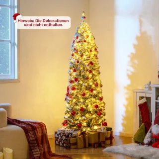COSTWAY 180 cm potloodvormige kunstkerstboom