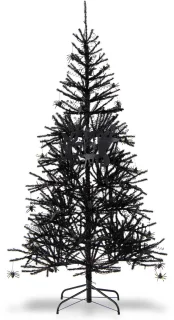 COSTWAY 180 cm Scharnierende Kunstkerstboom Zwart