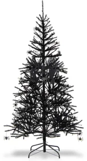 COSTWAY 180 cm Scharnierende Kunstkerstboom Zwart