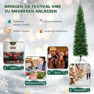 COSTWAY 210 cm Halve Kunstkerstboom