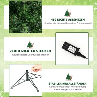 COSTWAY 210 cm Halve Kunstkerstboom
