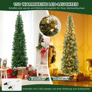 COSTWAY 210 cm Halve Kunstkerstboom