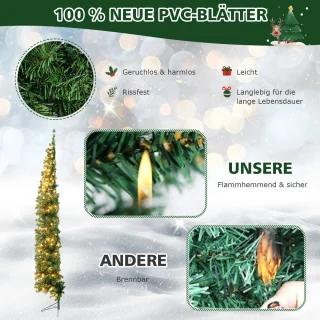 COSTWAY 210 cm Halve Kunstkerstboom
