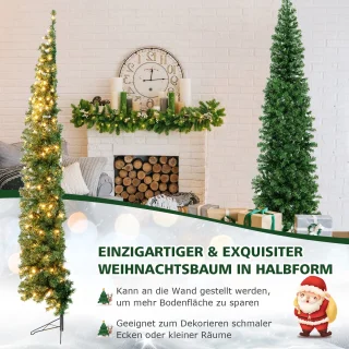 COSTWAY 210 cm Halve Kunstkerstboom
