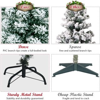 COSTWAY 225 cm Kunstkerstboom met LED-lampjes