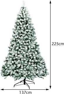 COSTWAY 225 cm Kunstkerstboom met LED-lampjes
