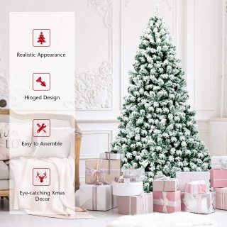 COSTWAY 225 cm Kunstkerstboom met LED-lampjes