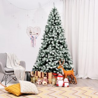 COSTWAY 225 cm Kunstkerstboom met LED-lampjes