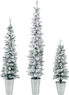 COSTWAY 3-delige kunstkerstboomset - potlooddennen 90/120/150 cm