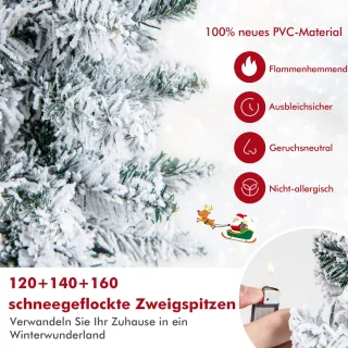 COSTWAY 3-delige kunstkerstboomset - potlooddennen 90/120/150 cm