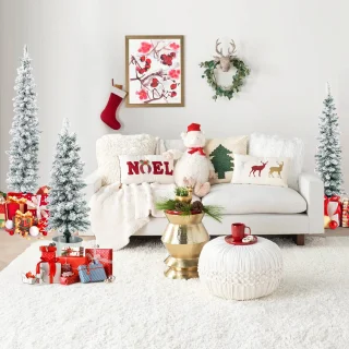 COSTWAY 3-delige kunstkerstboomset - potlooddennen 90/120/150 cm