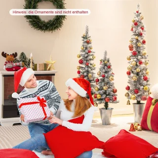 COSTWAY 3-delige kunstkerstboomset - potlooddennen 90/120/150 cm