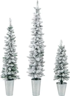 COSTWAY 3-delige kunstkerstboomset - potlooddennen 90/120/150 cm