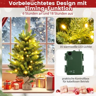 COSTWAY 60 cm kunstkerstboom tafelmodel