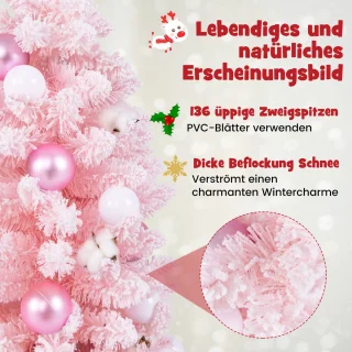 COSTWAY 90 cm mini kunstkerstboom met cementbasis