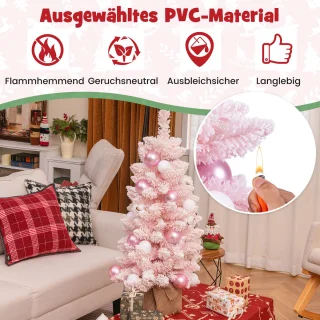COSTWAY 90 cm mini kunstkerstboom met cementbasis