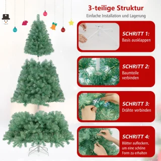COSTWAY Dennen Kunstkerstboom 225 cm