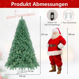 COSTWAY Dennen Kunstkerstboom 225 cm