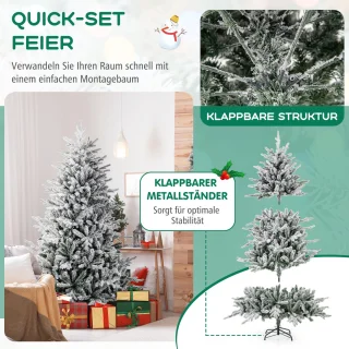 COSTWAY Gevlokte kunstkerstboom 180 cm