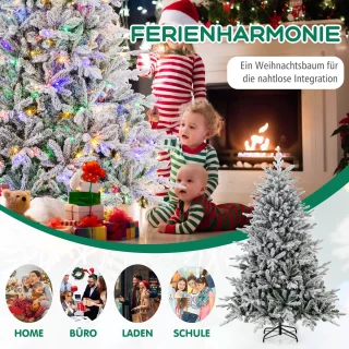 COSTWAY Gevlokte kunstkerstboom 180 cm