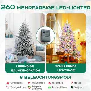COSTWAY Gevlokte kunstkerstboom 180 cm