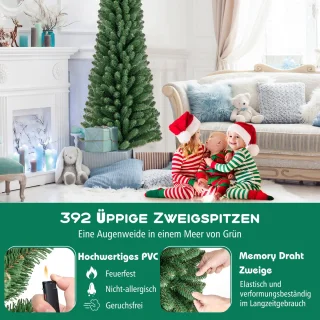 COSTWAY Kerstboom kunst 180 cm met metalen standaard