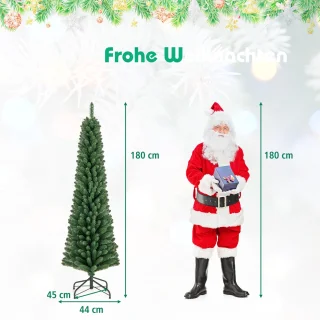 COSTWAY Kerstboom kunst 180 cm met metalen standaard