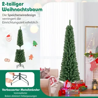 COSTWAY Kerstboom kunst 180 cm met metalen standaard