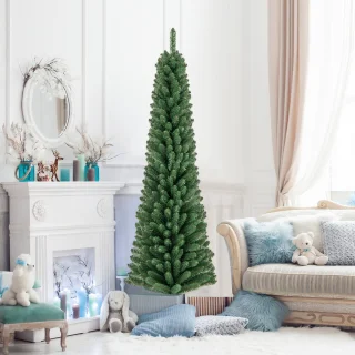 COSTWAY Kerstboom kunst 180 cm met metalen standaard