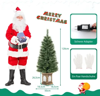 COSTWAY Kunstkerstboom 120 cm dennenboom in pot groen