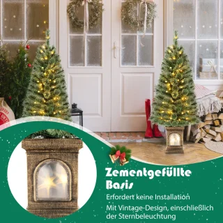COSTWAY Kunstkerstboom 120 cm dennenboom in pot groen