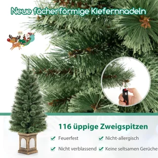 COSTWAY Kunstkerstboom 120 cm dennenboom in pot groen