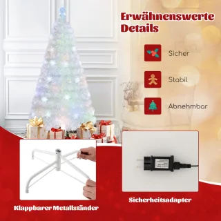 COSTWAY Kunstkerstboom 120 cm wit