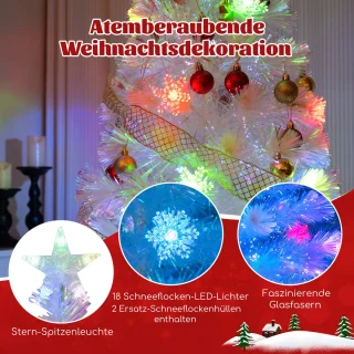 COSTWAY Kunstkerstboom 120 cm wit