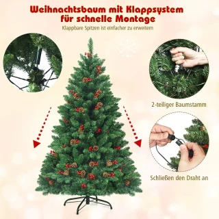 COSTWAY Kunstkerstboom 135 cm groen