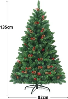 COSTWAY Kunstkerstboom 135 cm groen