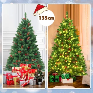 COSTWAY Kunstkerstboom 135 cm groen