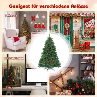 COSTWAY Kunstkerstboom 135 cm groen