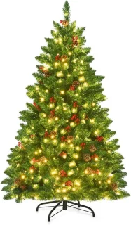 COSTWAY Kunstkerstboom 135 cm groen